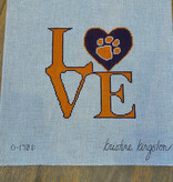 Canvas LOVE CLEMSON   KK0172B   5X5"