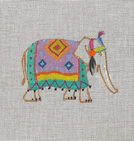 Canvas ELEPHANT - PURPLE/JADE  MC480   4.25X3.25