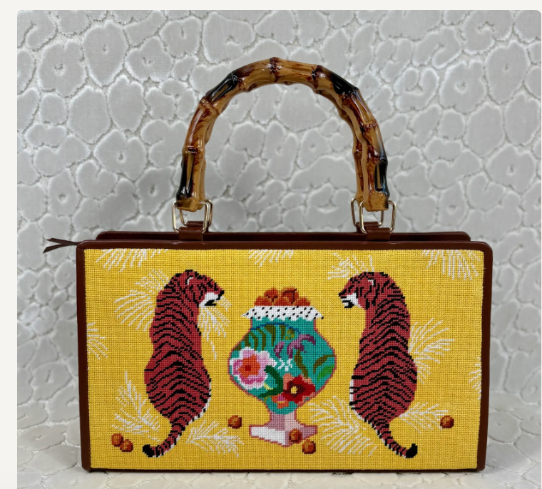 Canvas 2 TIGERS AND URN  CL022  12X7"  (CANVAS ONLY)