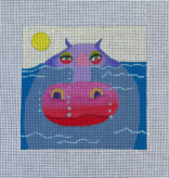 Canvas FLOATING HIPPO    IN225  4X4"