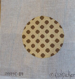 Canvas TAN POLKA DOTS   INSMC89   4"ROUND