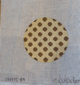 Canvas TAN POLKA DOTS   INSMC89   4"ROUND