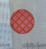 Canvas CRISS CROSS  PINK/ORANGE  3” ROUND  **NO LETTERING** ALB25