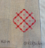 Canvas CRISS CROSS  PINK GINGHAM  3” ROUND  **NO LETTERING** ALB19