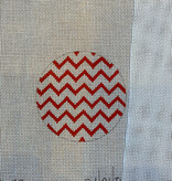 Canvas ZIG ZAG RED/WHITE  3” ROUND  **NO LETTERING** ALB37