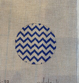 Canvas ZIG ZAG NAVY/WHITE  3” ROUND  **NO LETTERING** ALB37