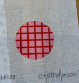 Canvas GRID LINES  RD/PINK  3” ROUND  **NO LETTERING** ALB28
