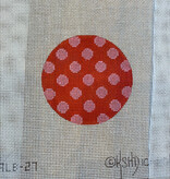 Canvas POLKA DOTS  RED/PINK  3” ROUND  **NO LETTERING** ALB27