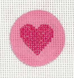 Canvas HEARTS PINK  KEY RING INSERT FOR PLANET EARTH FOB OR BAG CHARM    PKR27