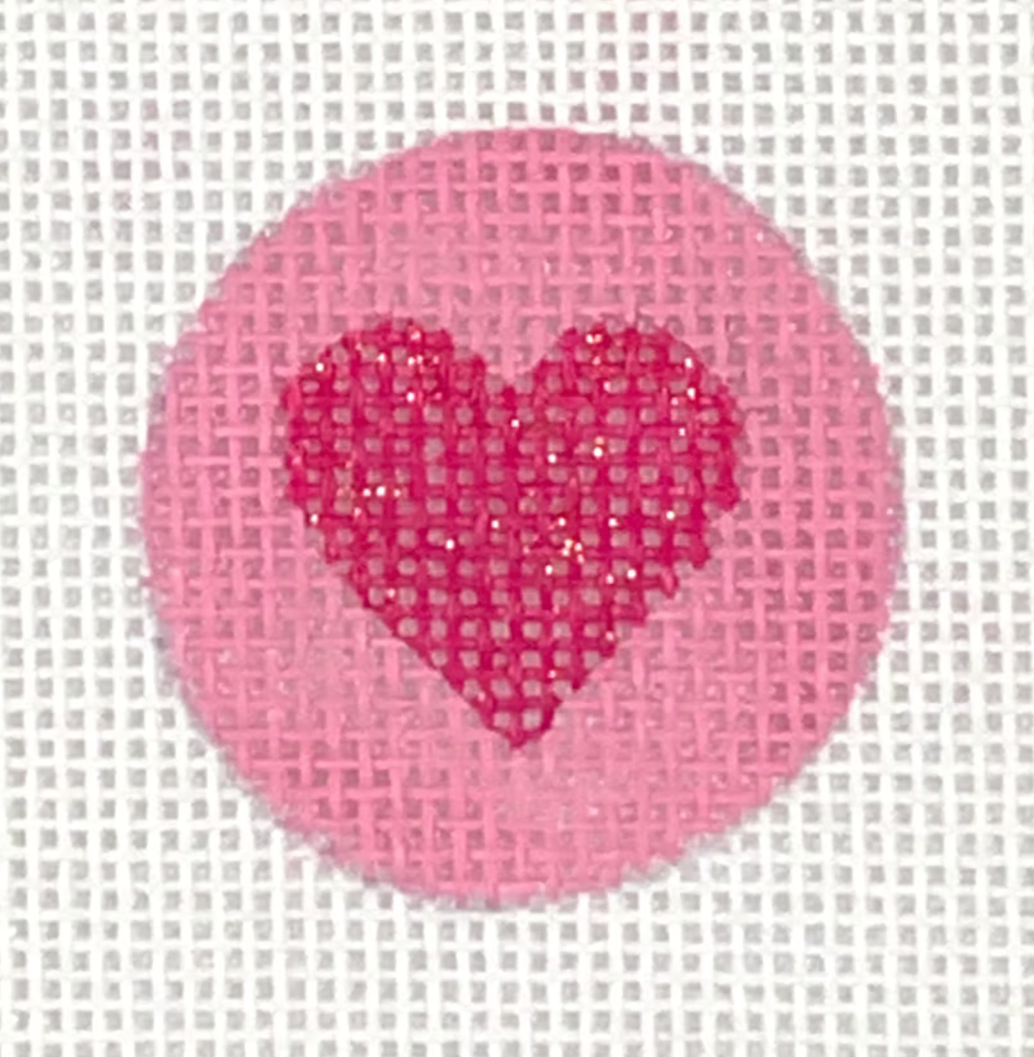 Canvas HEARTS PINK  KEY RING INSERT FOR PLANET EARTH FOB OR BAG CHARM    PKR27