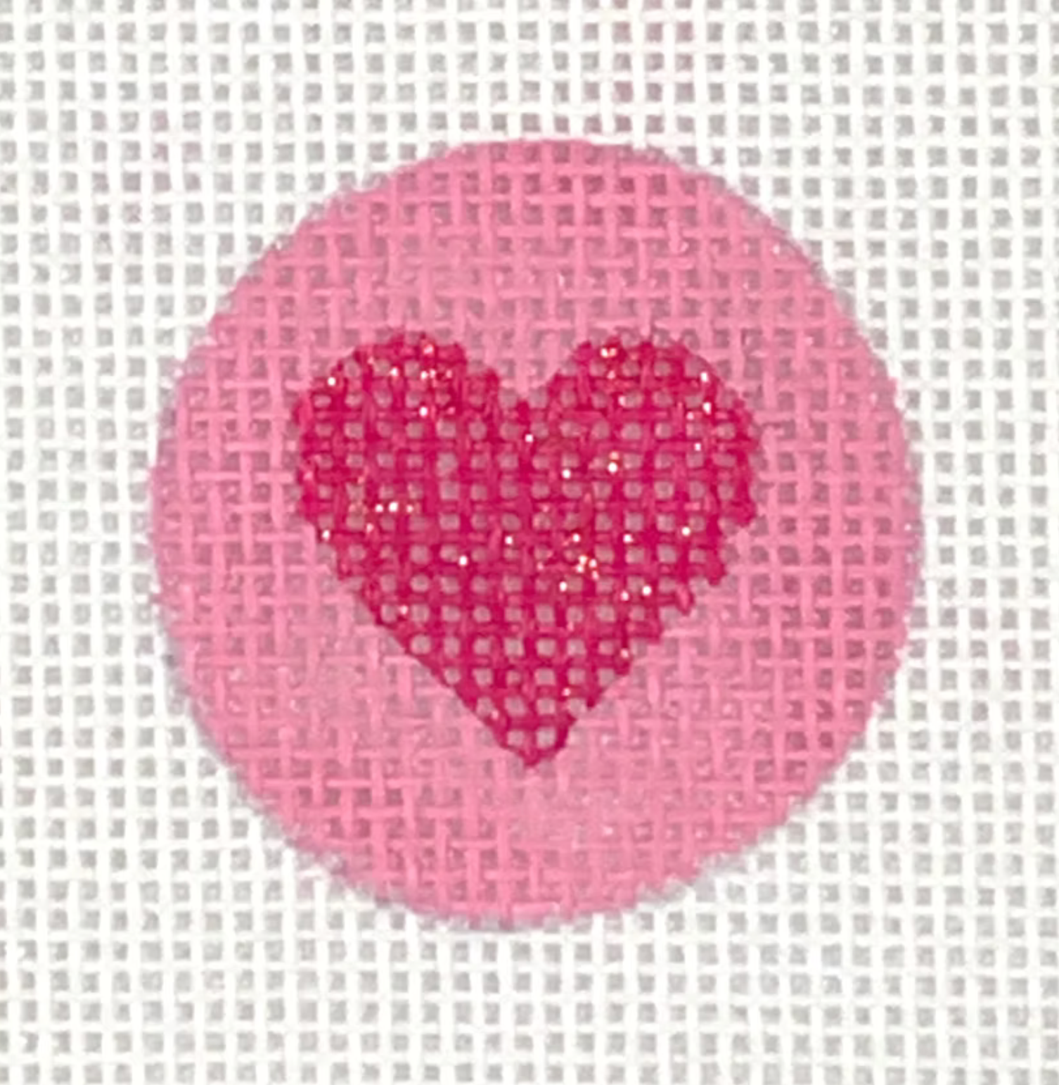 Canvas HEARTS PINK  KEY RING INSERT FOR PLANET EARTH FOB OR BAG CHARM    PKR27