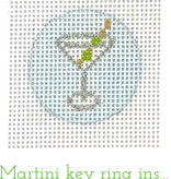 Canvas MARTINI  KEY RING INSERT FOR PLANET EARTH FOB OR BAG CHARM    PKR40