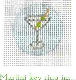 Canvas MARTINI  KEY RING INSERT FOR PLANET EARTH FOB OR BAG CHARM    PKR40