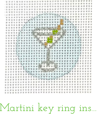 Canvas MARTINI  KEY RING INSERT FOR PLANET EARTH FOB OR BAG CHARM    PKR40