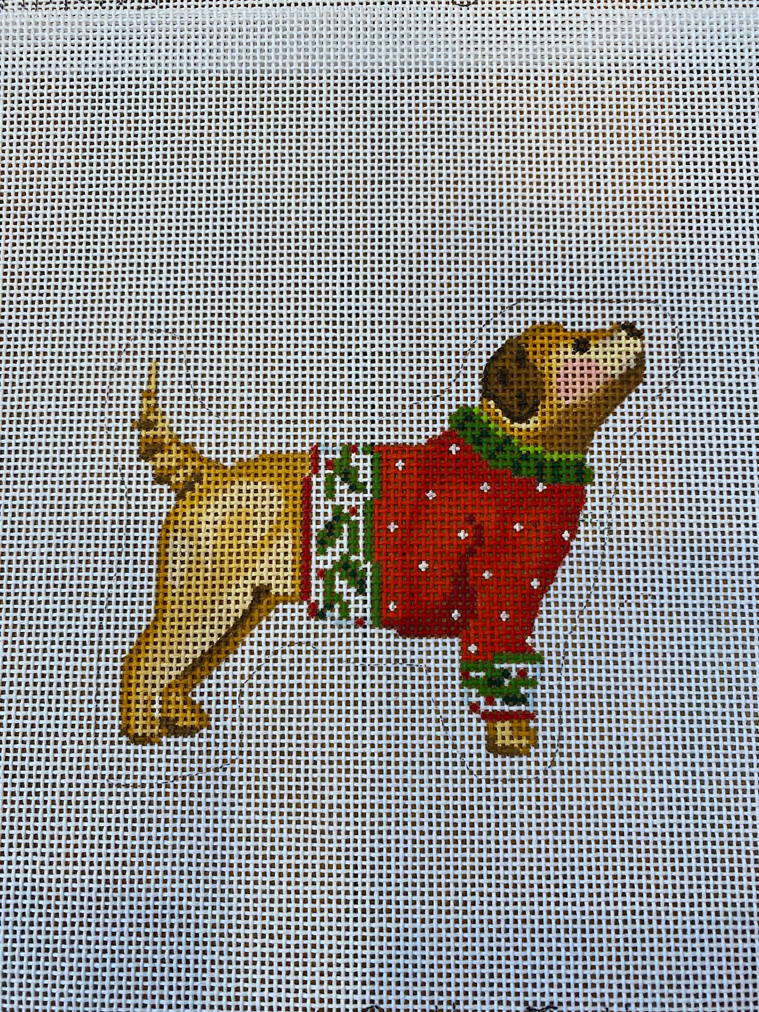 Canvas YELLOW DOG IN RED SWEATER  SEROM01