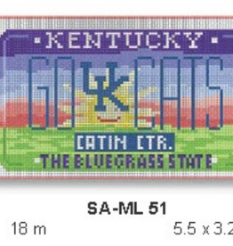 Canvas GO CATS - KENTUCKY LICENSE PLATE  SAML51     5.5X3.25"