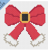 Canvas SANTA  BOW     3X3"