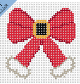Canvas SANTA  BOW     3X3"
