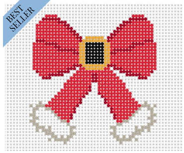 Canvas SANTA  BOW     3X3"