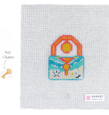 Canvas LOVE LOCK - BEACH   WITH KEY CHARM  2.5X3.25"