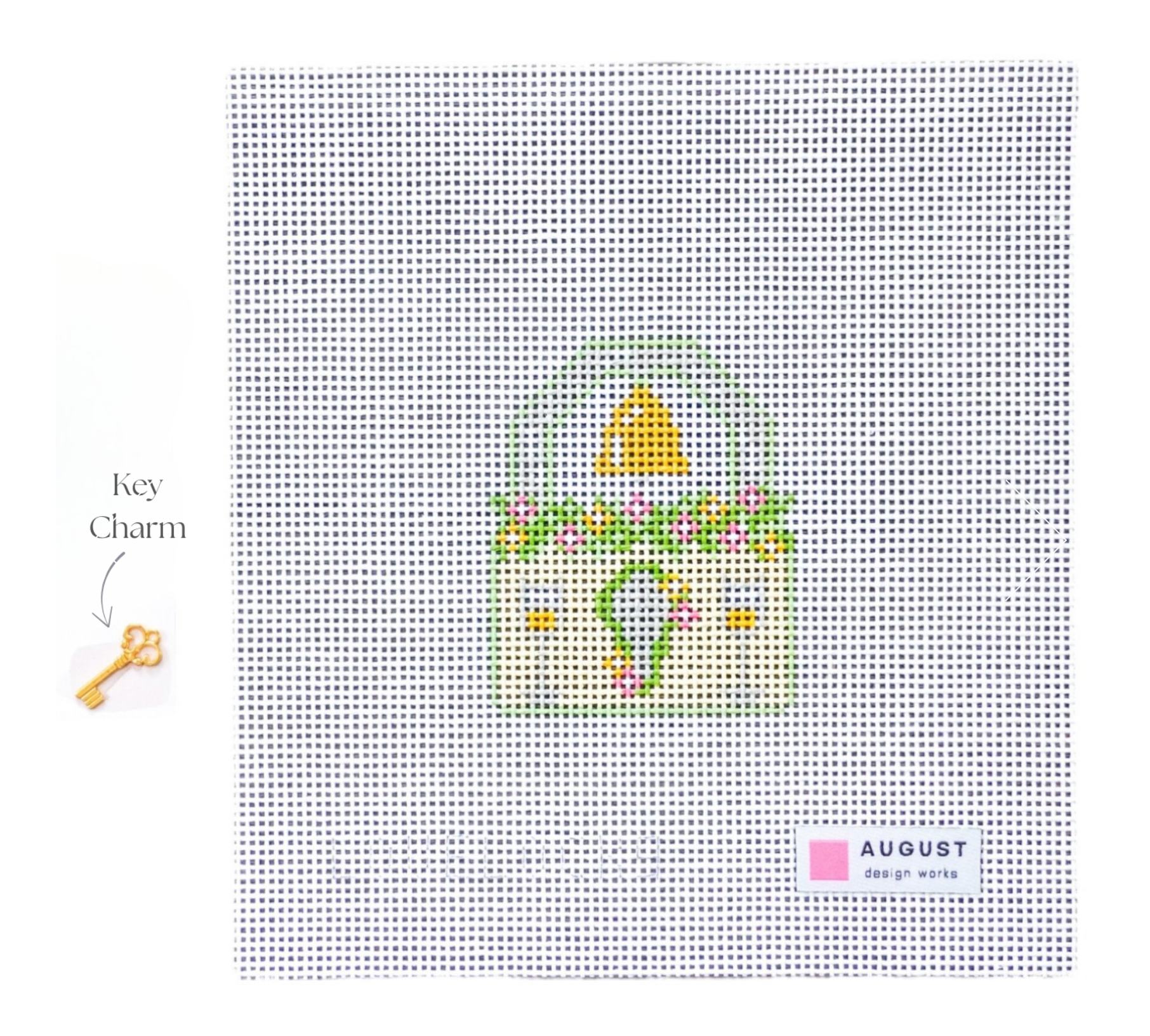 Canvas LOVE LOCK - WEDDING   WITH KEY CHARM  2.5X3.25"