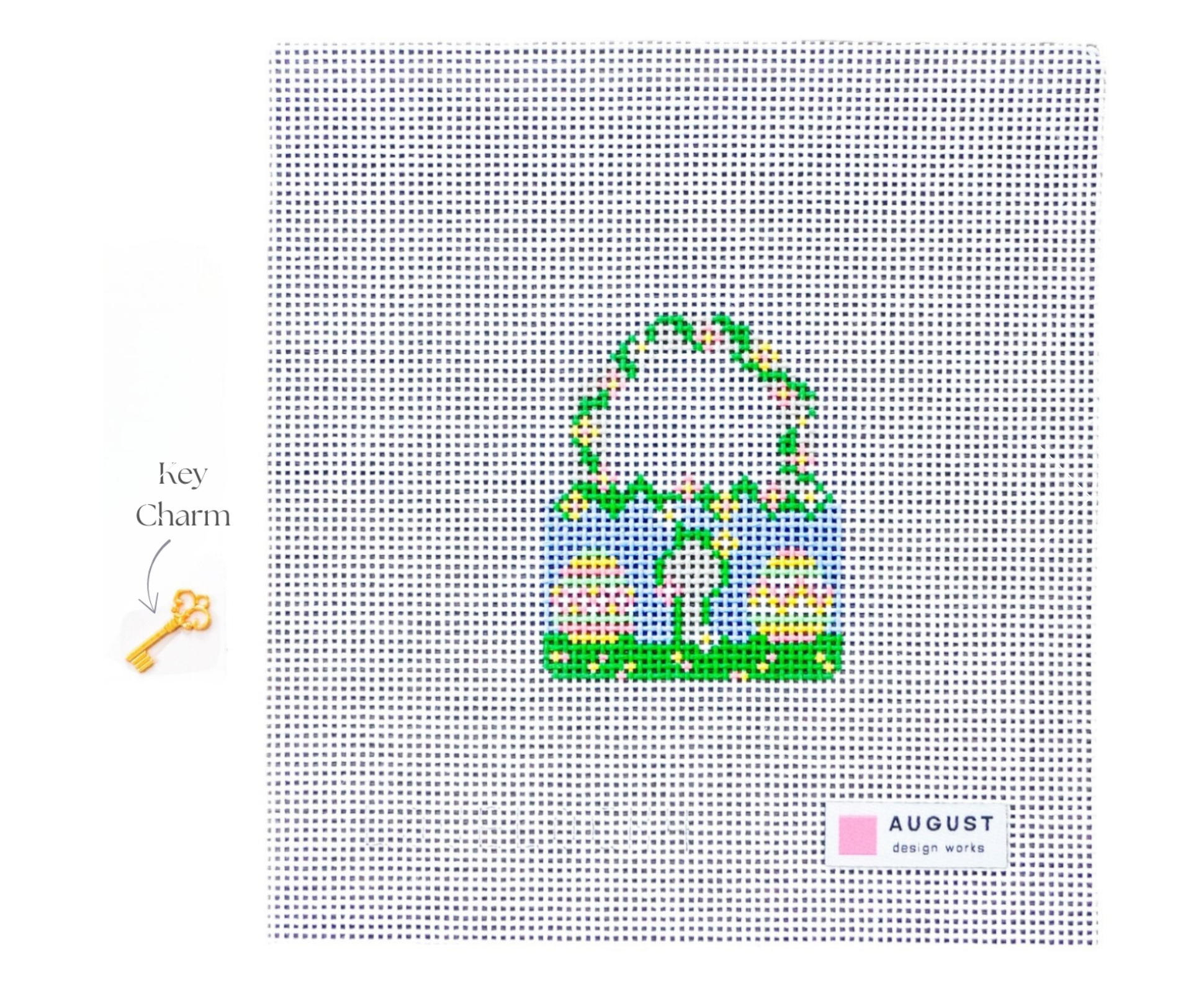 Canvas LOVE LOCK - EASTER   WITH KEY CHARM  2.5X3.25"