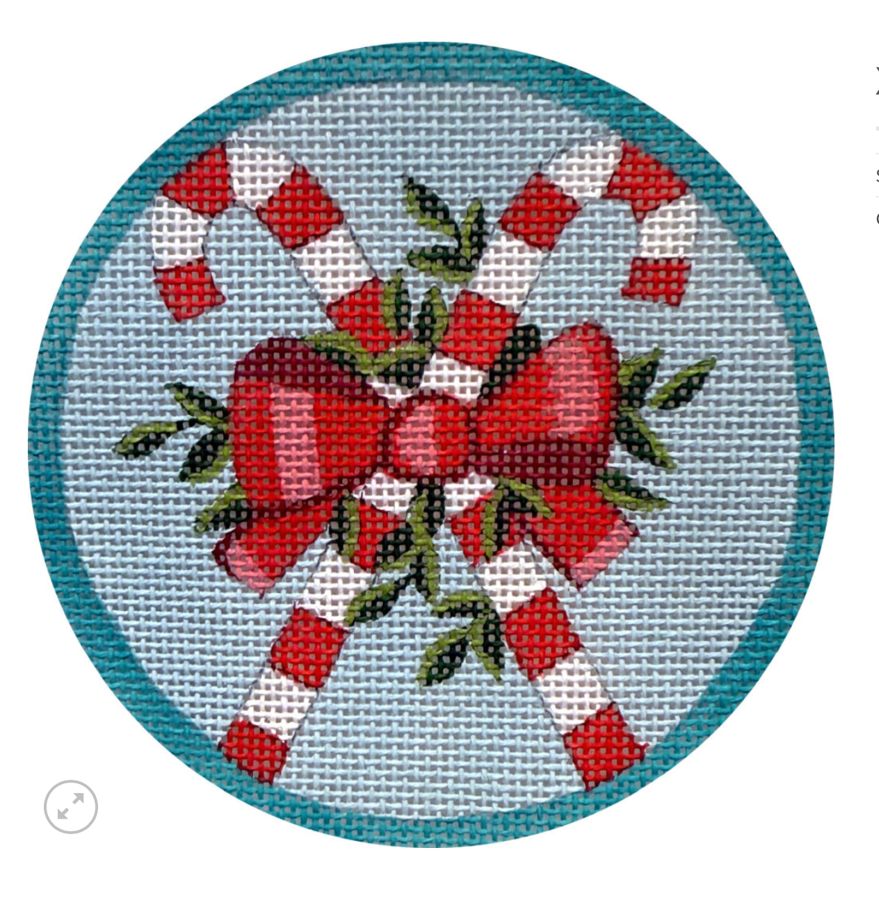 Canvas XMAS CANDY CANES   X689   4"ROUND