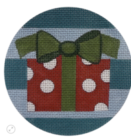 Canvas XMAS POLKA DOT PACKAGE   X686   4"ROUND