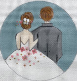 Canvas BRIDE AND GROOM ORNAMENT  X400   4"ROUND