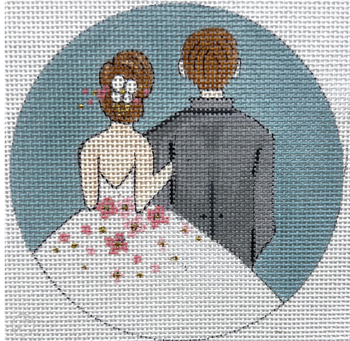 Canvas BRIDE AND GROOM ORNAMENT  X400   4"ROUND