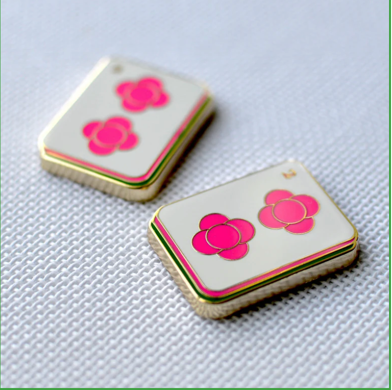 Accessories TWO DOT HOT PINK MAHJONG TILE  NEEDLE MINDER