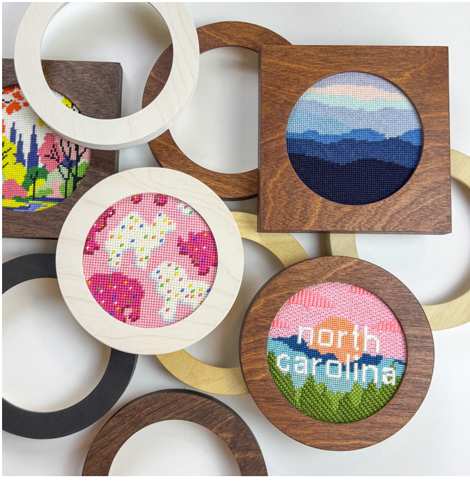 Accessories ROUND WOOD  SELF-FINISH FRAMES FOR 4" ROUND- CARAMEL