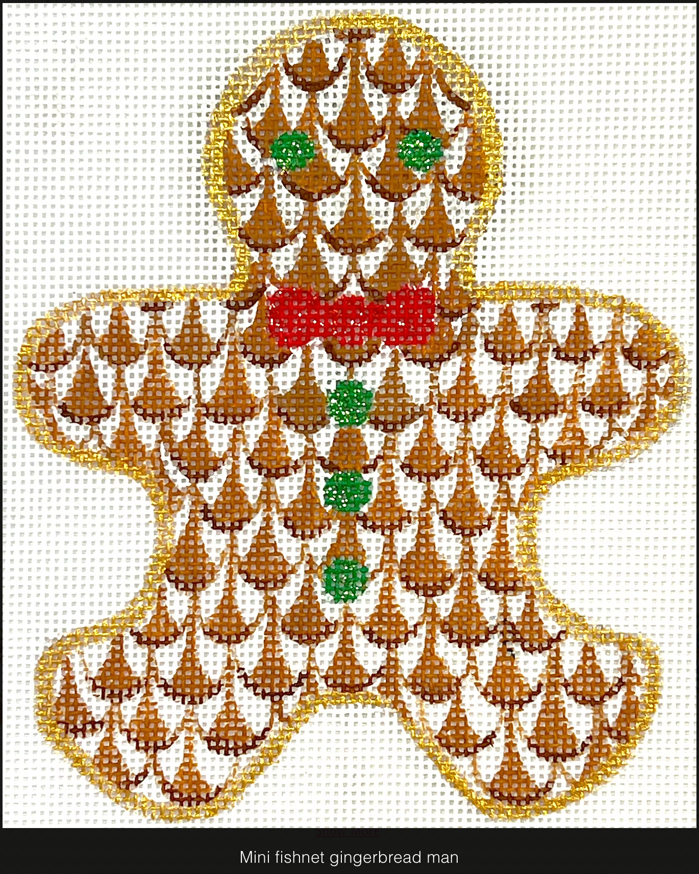 Canvas FISHNET MINI GINGERBREAD MAN  XM191  4.5X5"