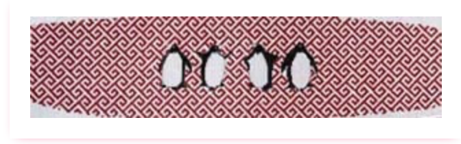 Canvas FRETWORK  PENGUINS CUMMERBUND W50A