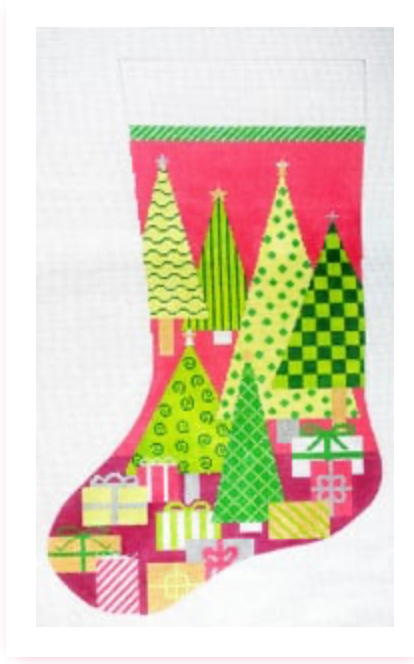 Canvas OH CHRISTMAS TREE - PINK  X144A