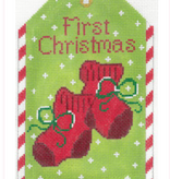 Canvas FIRST CHRISTMAS RED BOOTIES  XO197K