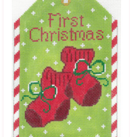 Canvas FIRST CHRISTMAS RED BOOTIES  XO197K