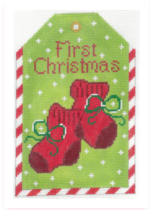 Canvas FIRST CHRISTMAS RED BOOTIES  XO197K