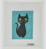 Canvas HALLOWEEN BLACK  CAT  CS68  4.5X6"