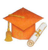 Canvas GRADUATION CAP - ORANGE  BB1339