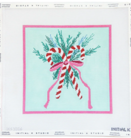 Canvas CANDY CANE BOW  IKS3006  8X8"