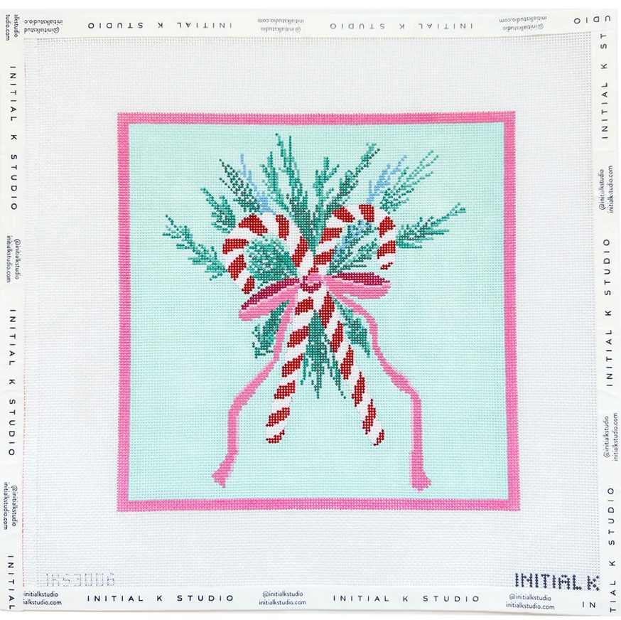 Canvas CANDY CANE BOW  IKS3006  8X8"