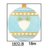 Canvas BLUE ORNAMENTS SERIES - HEART  1832B  4"ROUND