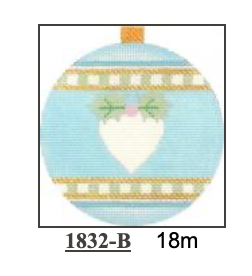 Canvas BLUE ORNAMENTS SERIES - HEART  1832B  4"ROUND