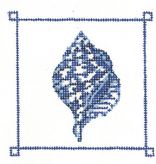 Canvas MARINE BLUE TULIP  SHELL  KCN951   2.33X3.33"