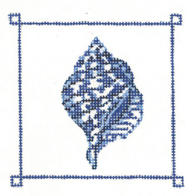 Canvas MARINE BLUE TULIP  SHELL  KCN951   2.33X3.33"