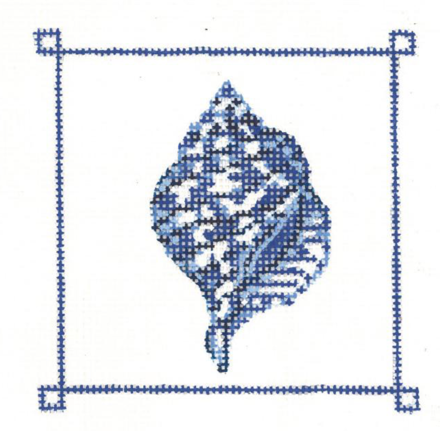 Canvas MARINE BLUE TULIP  SHELL  KCN951   2.33X3.33"