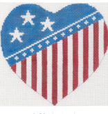 Canvas FLAG HEART  272  4.75X4.5"