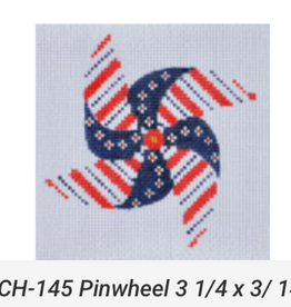 Canvas JULY 4 PINWHEEL   CH145    3.25X3.25"