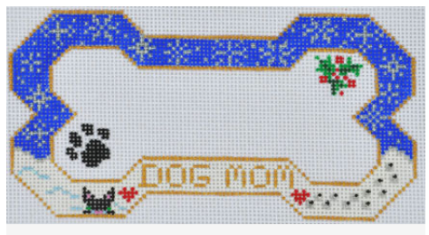 Canvas DOG MOM  DOG BONE ORNAMENT BP21